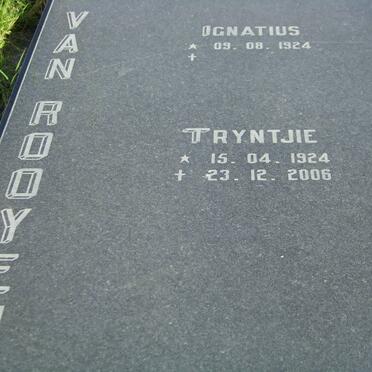 ROOYEN Ignatius, van 1924- &amp; Tryntjie 1924-2006