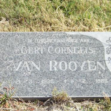 ROOYEN Gert Cornelis, van 1936-1985