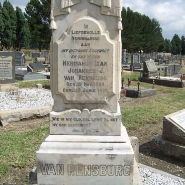 RENSBURG Hermanus Izak Johannes, J. van 1869-1939 &amp; Helet Lefina BOSHOFF 1873-1940