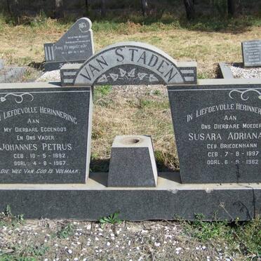 STADEN Johannes Petrus, van 1892-1967 &amp; Susara Adriana BRIEDENHANN 1897-1982