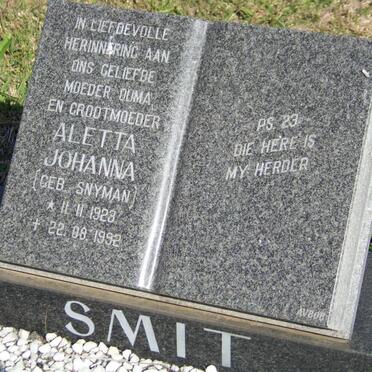 SMIT Aletta Johanna nee SNYMAN 1923-1992