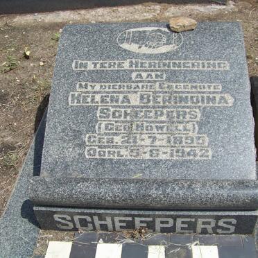 SCHEEPERS Helena Berindina nee HOWELL 1895-1942