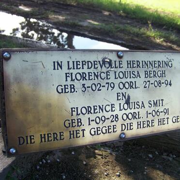 SMIT Florence Louisa 1928-1991 :: BERGH Florence Louisa 1979-1994
