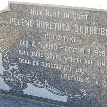 SCHREIBER Helene Dorethea nee ZITZKE 1890-1959