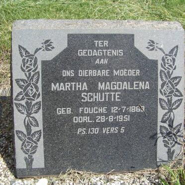 SCHUTTE Martha Magdalena nee FOUCHE 186?-1951