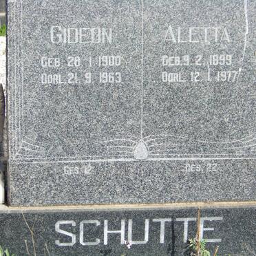 SCHUTTE Gideon 1900-1963 &amp; Aletta 1899-1977