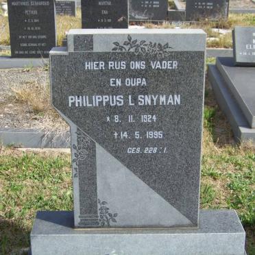 SNYMAN Philippus L. 1924-1995