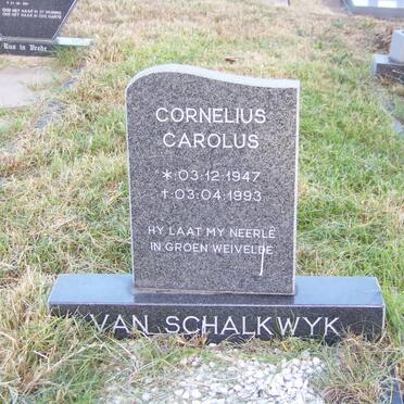 SCHALKWYK Cornelius Carolus, van 1947-1993 &amp; Alta NAUDE 1948-2000