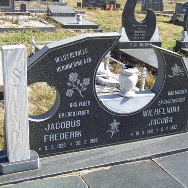 STEYN Jacobus Frederik 1920-1985 &amp; Wilhelmina Jacoba 1910-1983