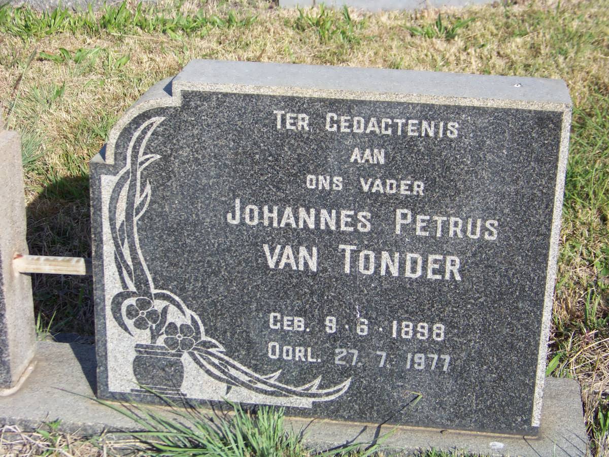 TONDER Johannes Petrus, van 1898-1977