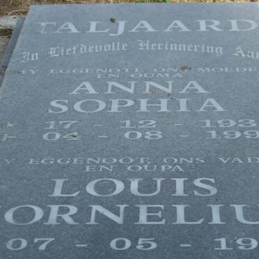 TALJAARD Louis Cornelius 1927- &amp; Anna Sophia 1933-1998