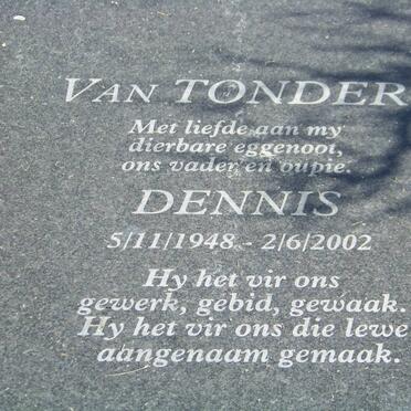TONDER Dennis, van 1948-2002
