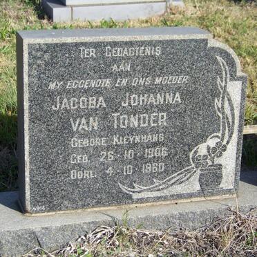 TONDER Jacoba Johanna, van nee KLEYNHANS 1906-1960