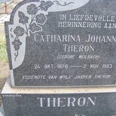 THERON Catharina Johanna nee WEILBACH 1876-1963