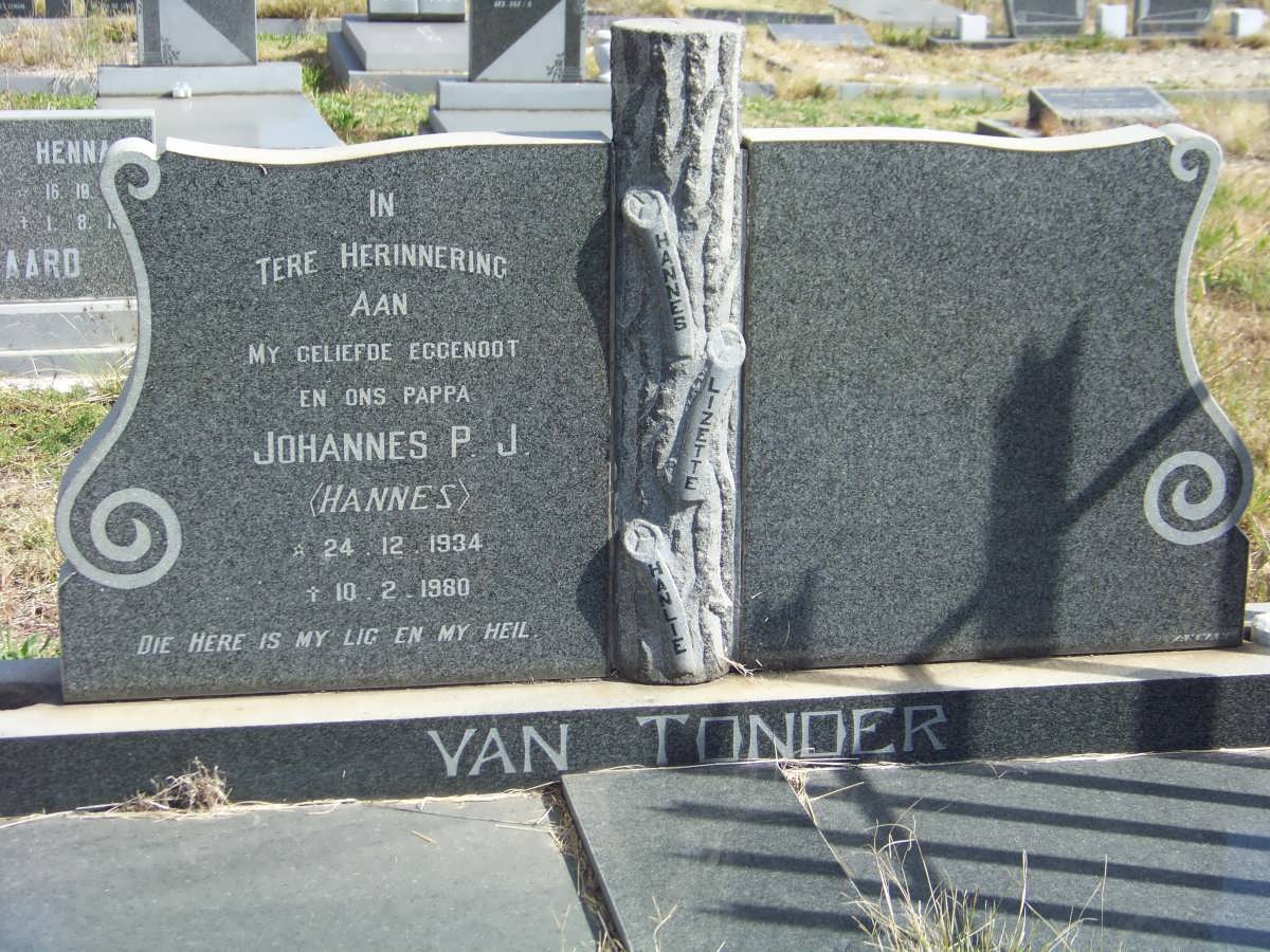 TONDER Johannes P.J., van 1934-1980