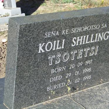 TSOTETSI Koili Shilling 1917-1998