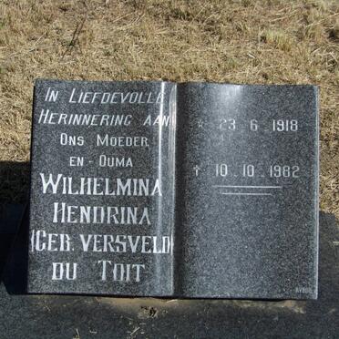 TOIT Wilhelmina Hendrina, du nee VERSVELD 1918-1982