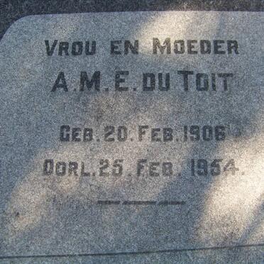 TOIT A.M.E., du 1906-1954