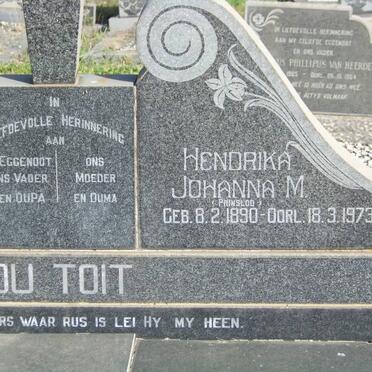 TOIT Johannes Stephanus, du 1887-1963 &amp; Hendrika Johanna M. PRINSLOO 1890-1973 _2