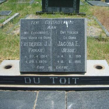 TOIT Frederick J.J., du 1914-1976 &amp; Jacoba E. 1919-1985