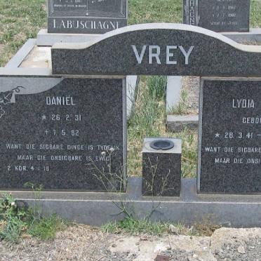 VREY Daniël 1931-1982 &amp; Lydia Johanna NEL 1941-1983 