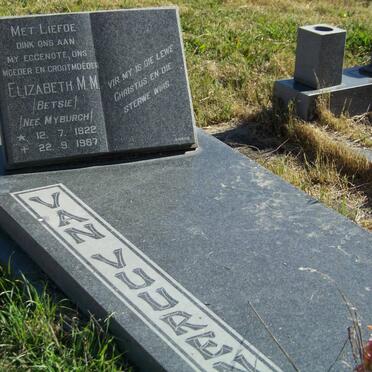 VUUREN Elizabeth M.M., van nee MYBURGH 1922-1987