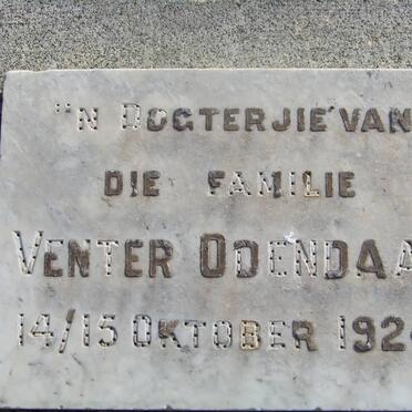 VENTER :: ODENDAAL dogtertjie 1924-1924