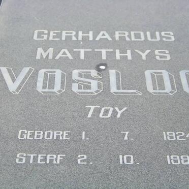 VOSLOO Gerhardus Matthys 1924-1999