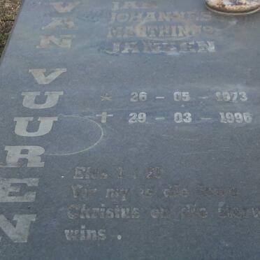 VUUREN Jan Johannes Marthinus, Jansen van 1973-1996