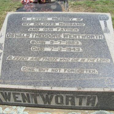 WENTWORTH Oswald Theodore 1883-1943