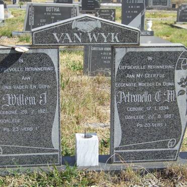 WYK Willem J., van 1921- &amp; Petronella C.M. 1934-1987