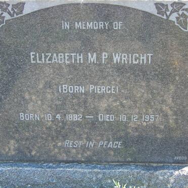 WRIGHT Elizabeth  M.P. nee PIERCE 1882-1957