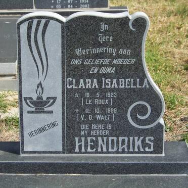 WALT Clara Isabella, v.d. voorheen HENDRIKS nee LE ROUX 1923-1999