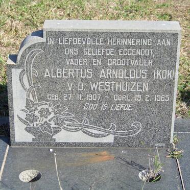WESTHUIZEN Albertus Arnoldus, v.d. 1907-1965