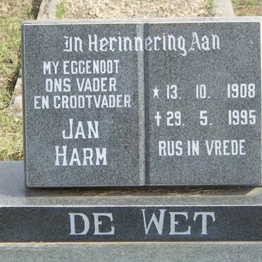 WET Jan Harm, de 1908-1995
