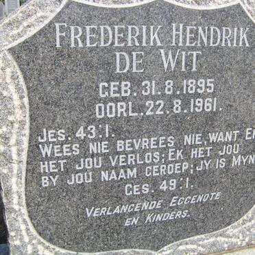 WIT Frederik Hendrik, de 1895-1961