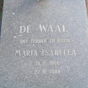WAAL Maria Isabella, de 1906-1985