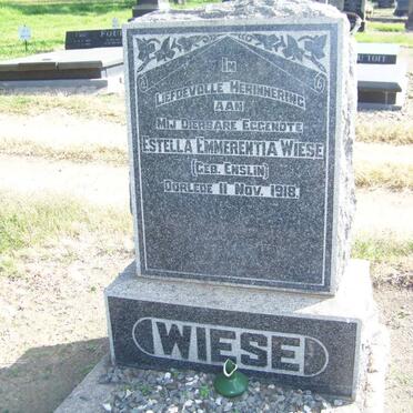 WIESE Estella Emmerentia nee ENSLIN -1918