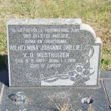 WESTHUIZEN Wilhelmina Johanna, v.d. 1907-1991