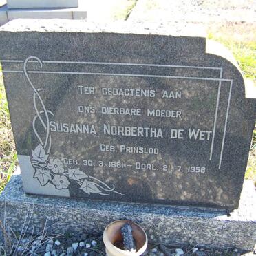 WET Susanna Norbertha, de nee PRINSLOO 1881-1958