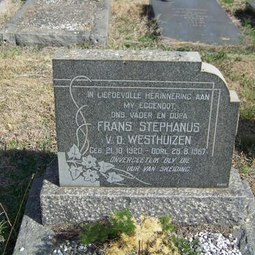 WESTHUIZEN Frans Stephanus, v.d. 1920-1967