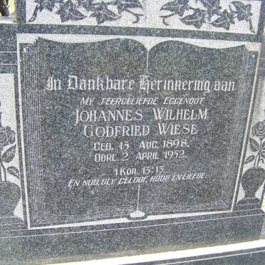 WIESE Johannes Wilhelm Godfried 1898-1952