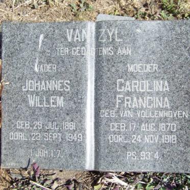 ZYL Johannes Willem, van 1861-1949 &amp; Carolina Francina VAN VOLLENHOVEN 1870-1918