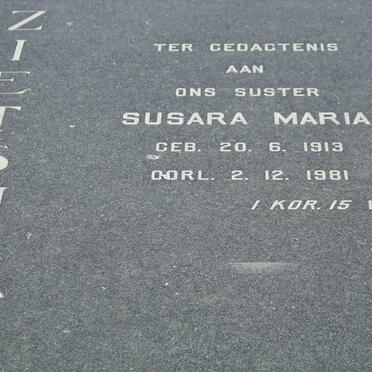 ZIETSMAN Susara Maria 1913-1981
