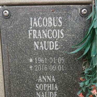 NAUDÉ Jacobus Francois 1961-2016 &amp; Anna Sophia GREYLING 1965-