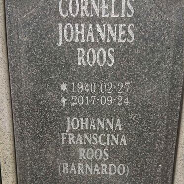 ROOS Cornelis Johannes 1940-2017 &amp; Johanna Franscina BARNARDO 1940-2017