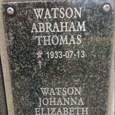 WATSON Abraham Thomas 1933- &amp; Johanna Elizabeth DU PLESSIS 1937-
