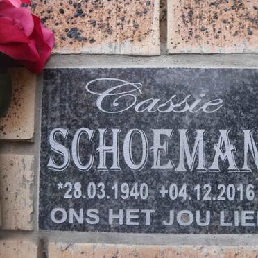 SCHOEMAN Cassie 1940-2016