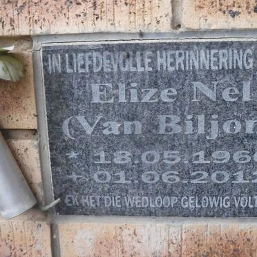 NEL Elize nee VAN BILJON 1960-2012