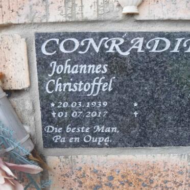 CONRADIE Johannes Christoffel 1939-2017